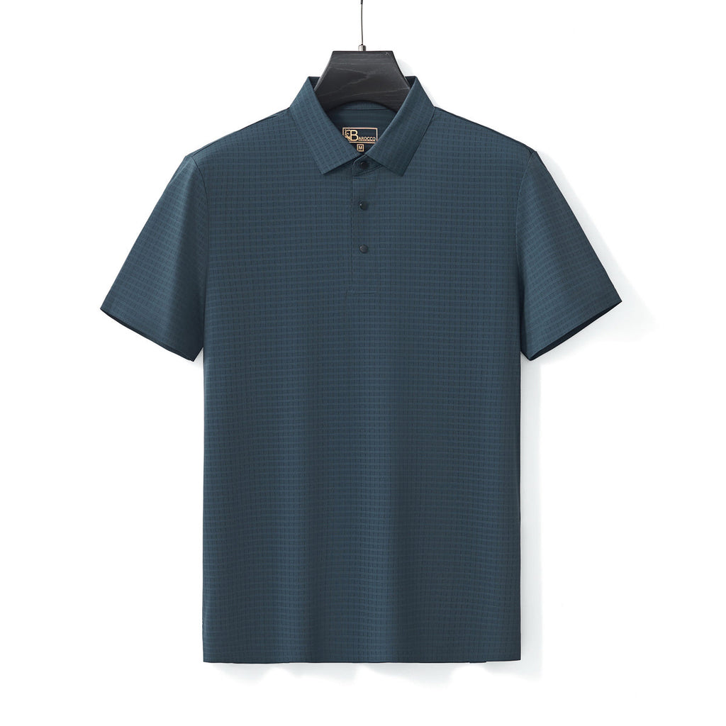Grid Texture Stitchless Polo PETROL - My Men's Shop