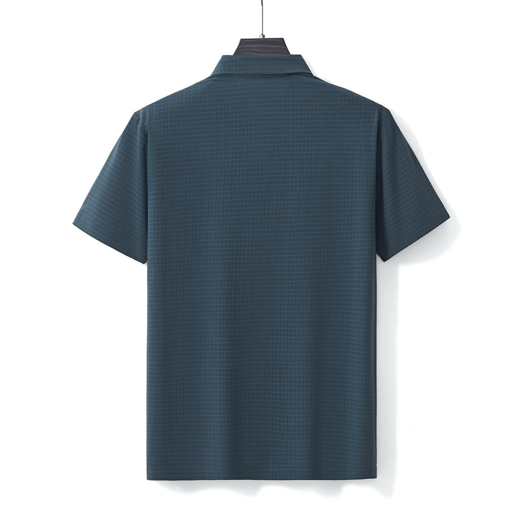 Grid Texture Stitchless Polo PETROL - My Men's Shop