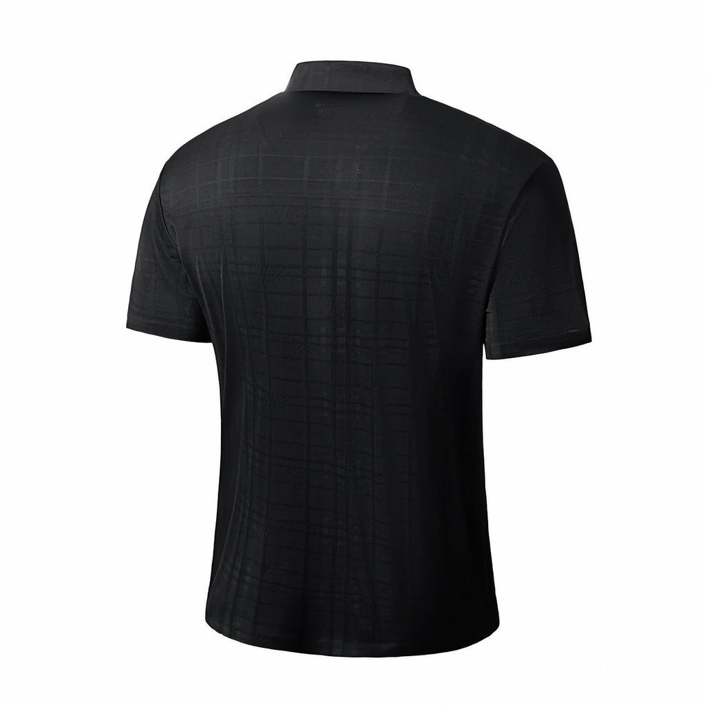 Shadow Plaid Stitchless Men's Polo Black - My Men's Shop
