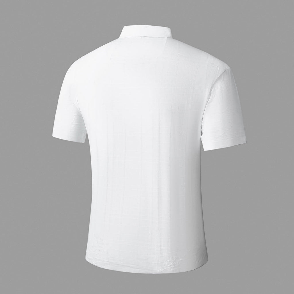Shadow Plaid Stitchless Men's Polo White - My Men's Shop