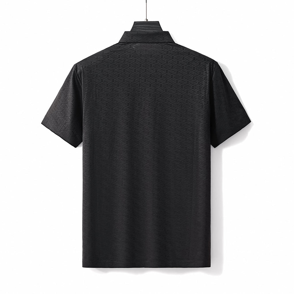 Geo Texture Stitchless Polo BLACK - My Men's Shop