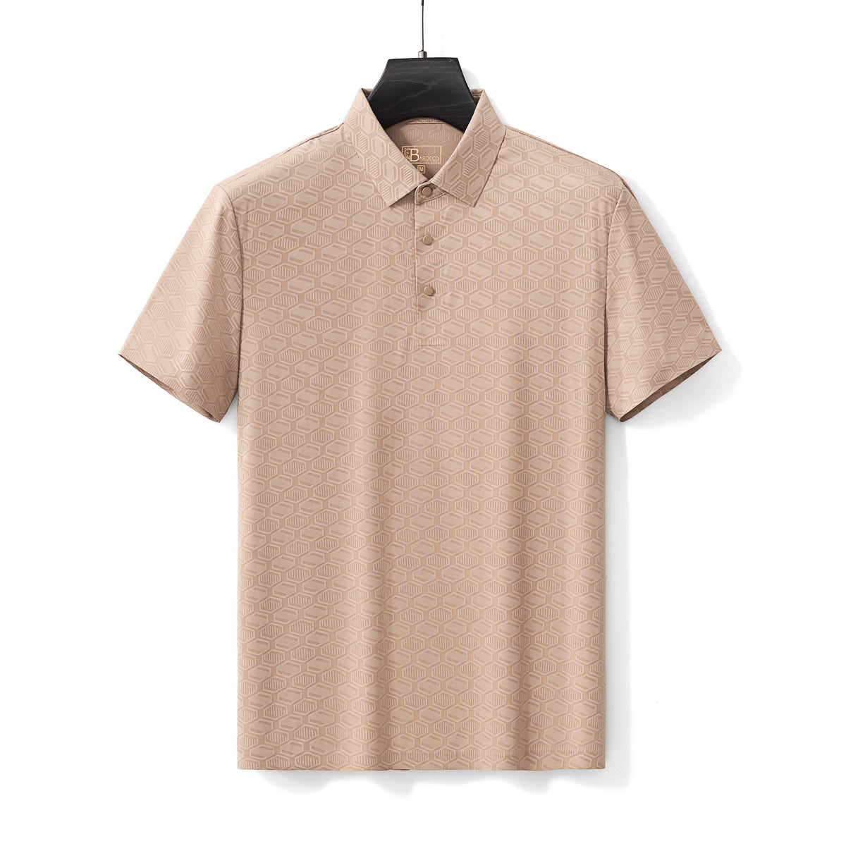 Geo Texture Stitchless Men's Polo Khaki - My Men's Shop