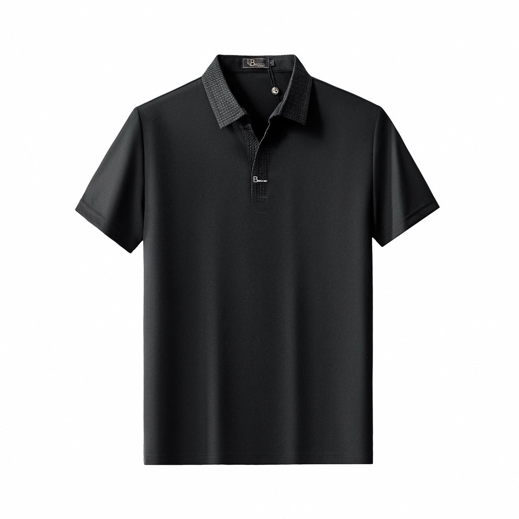 Stride Contrast Collar Polo BLACK - My Men's Shop