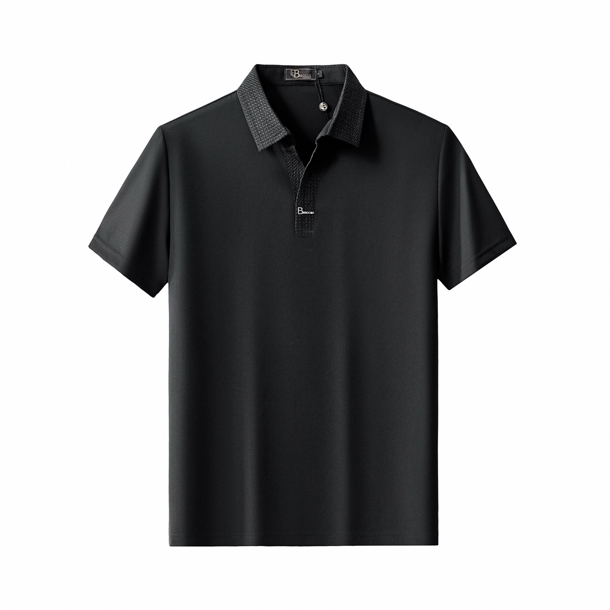 Stride Contrast Collar Polo BLACK - My Men's Shop