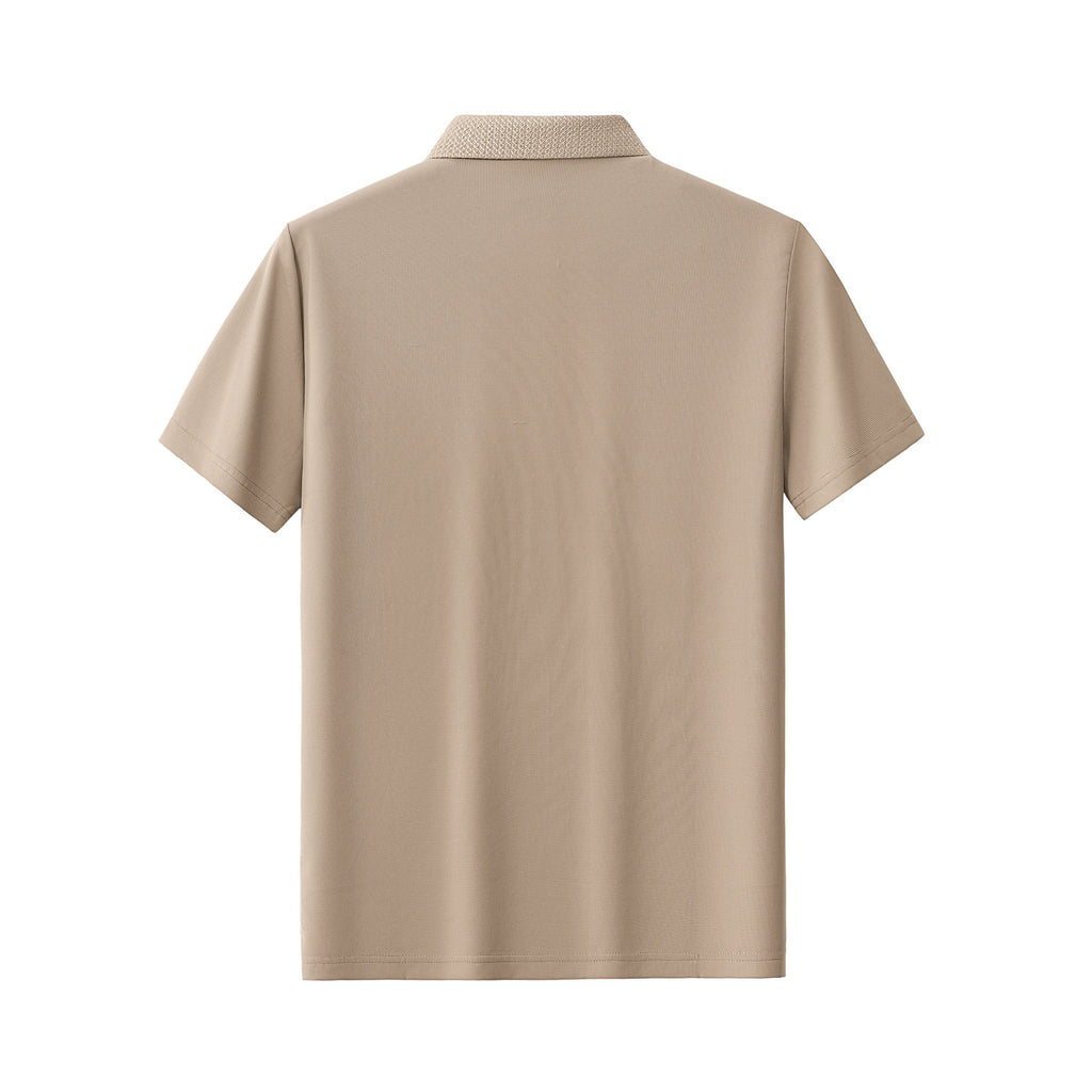 Stride Contrast Collar Polo KHAKI - My Men's Shop
