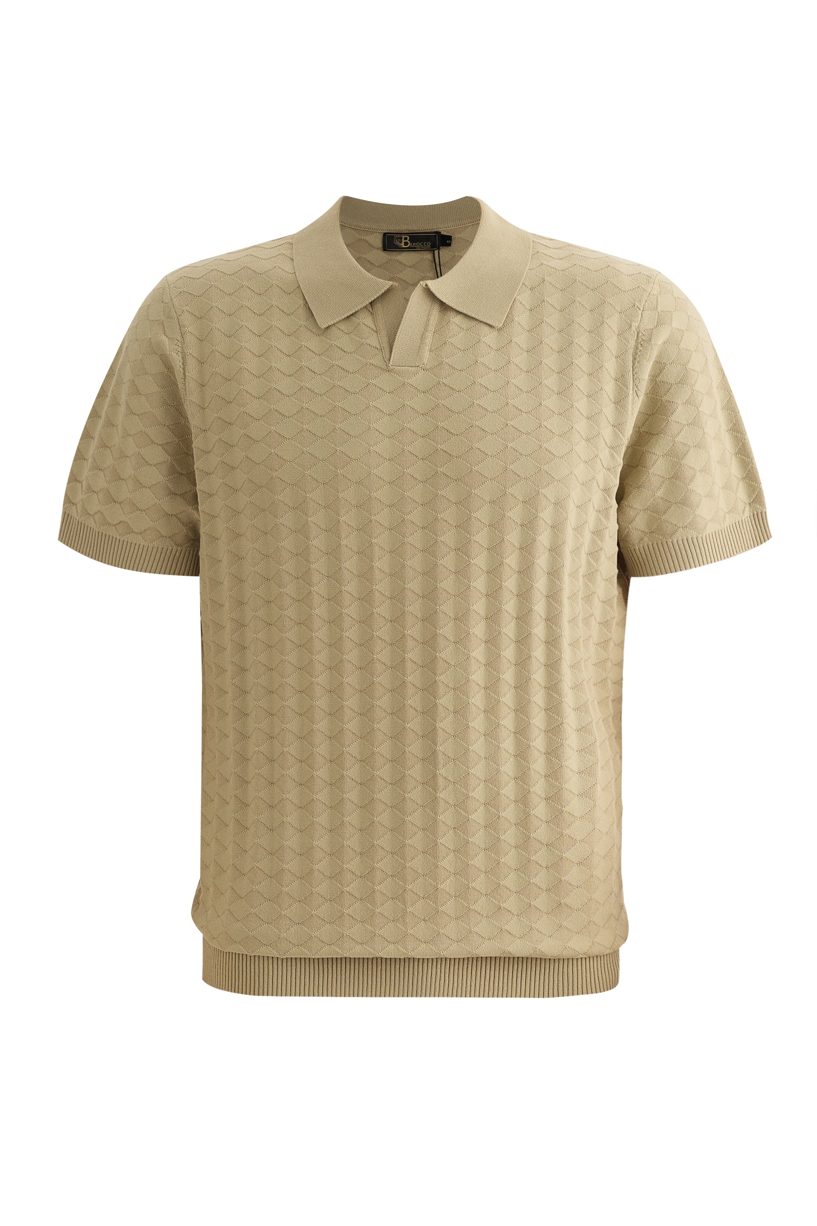 The Portofino Textured Polo KHAKI - My Men's Shop