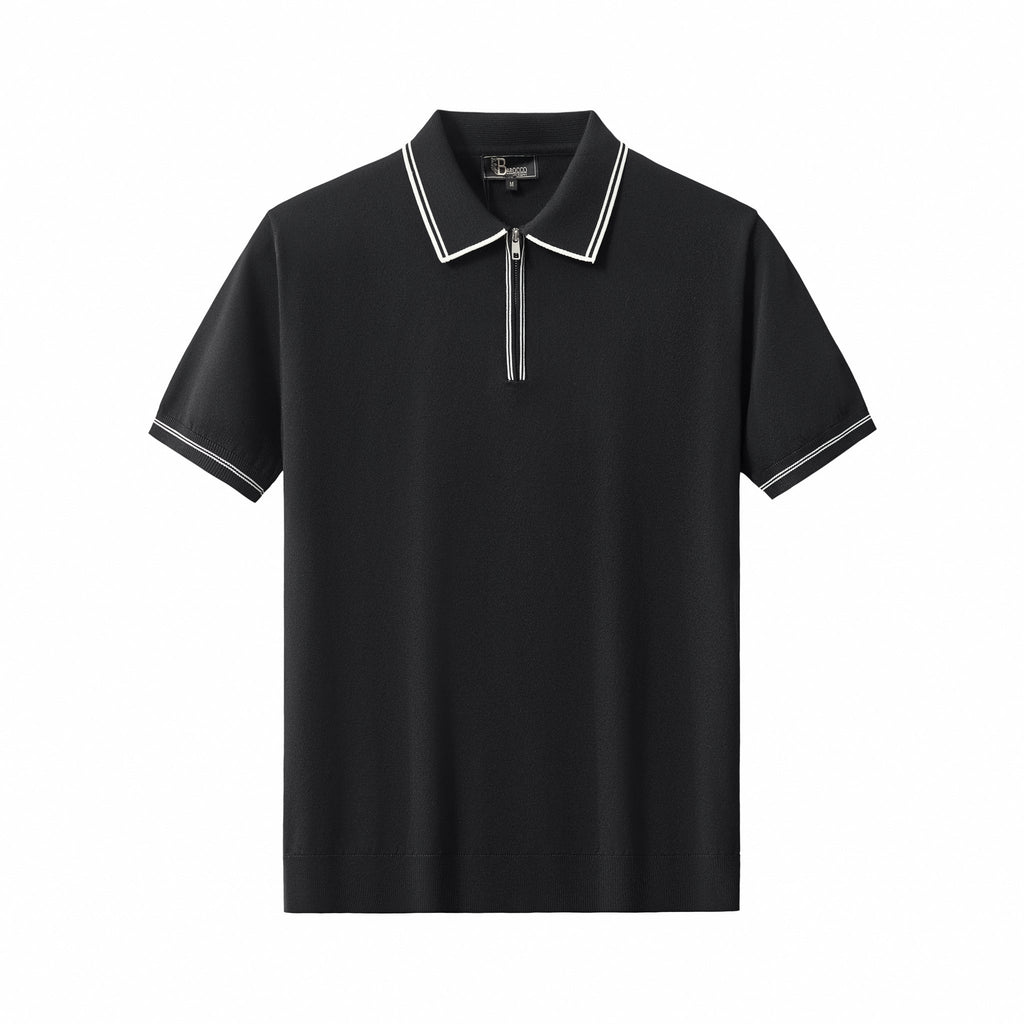 Urban Pulse Zip Polo BLACK - My Men's Shop
