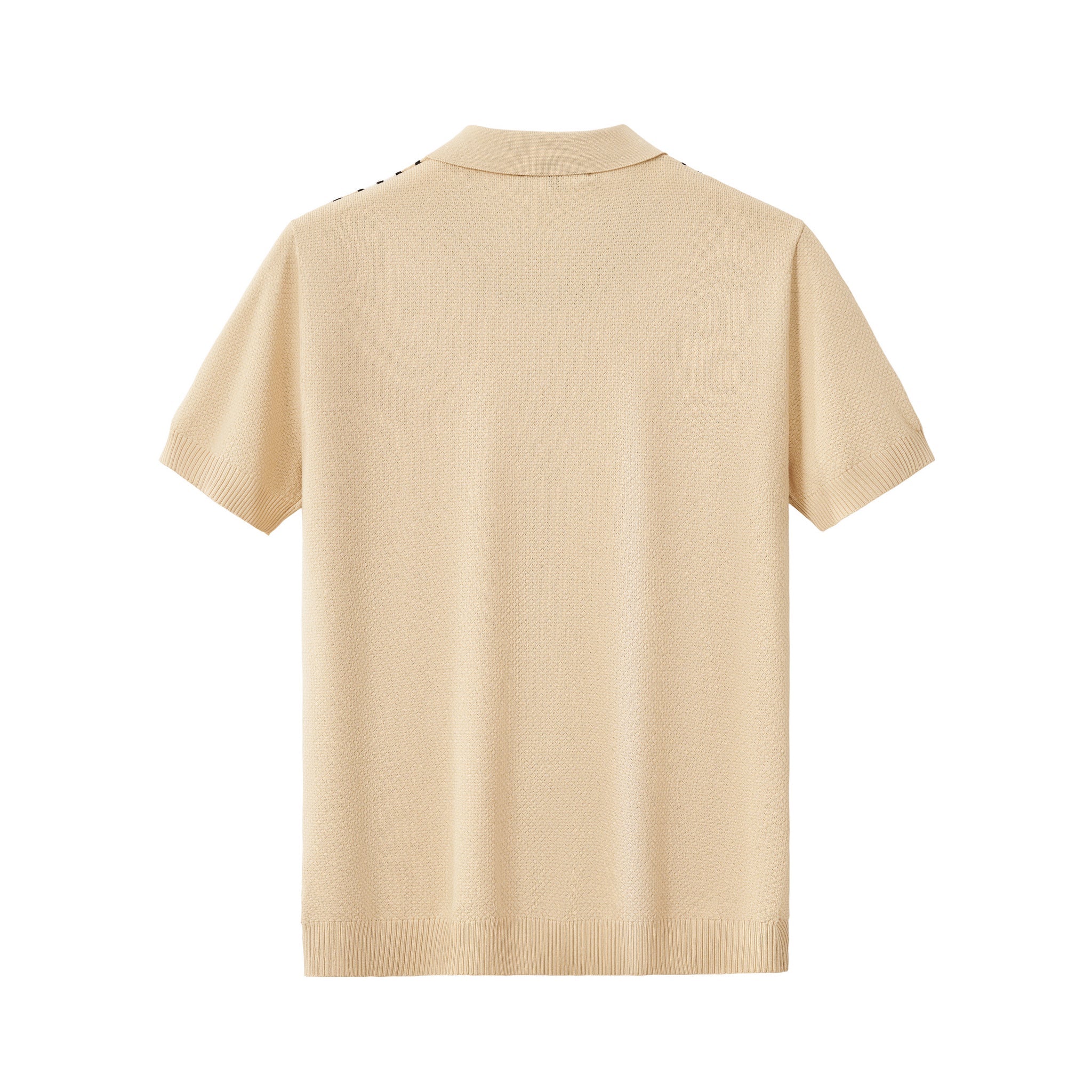 Retro Stripe Zip Polo KHAKI/WHITE - My Men's Shop