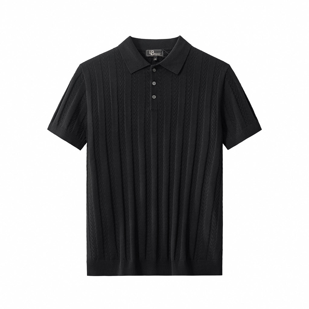 MetroLine Button Polo BLACK - My Men's Shop