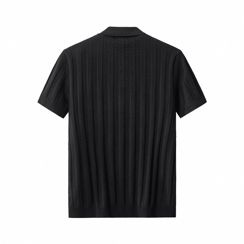 MetroLine Button Polo BLACK - My Men's Shop