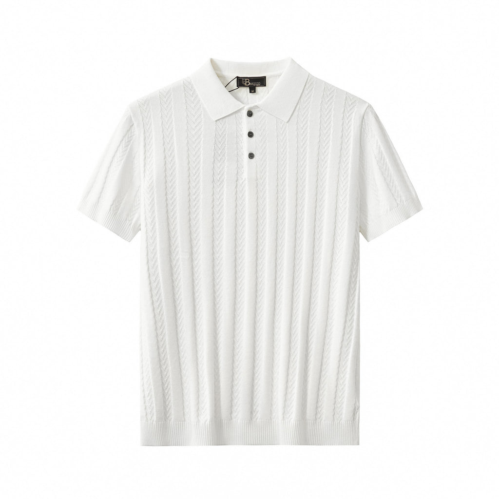 MetroLine Button Polo WHITE - My Men's Shop
