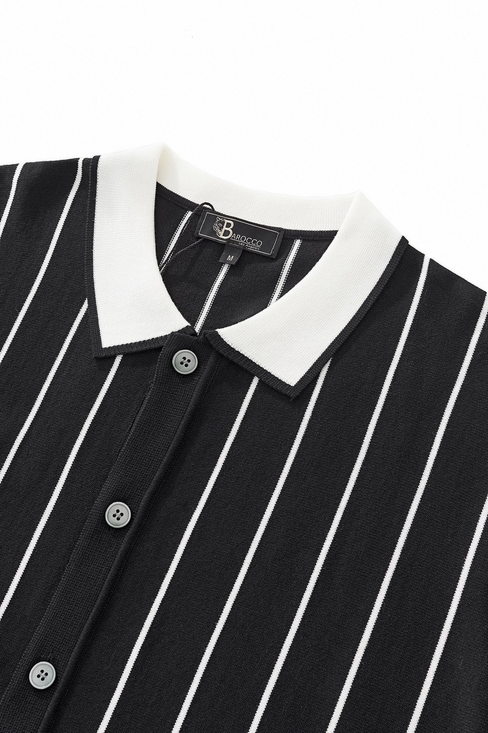 ModStripe Knit Shirt BLACK - My Men's Shop