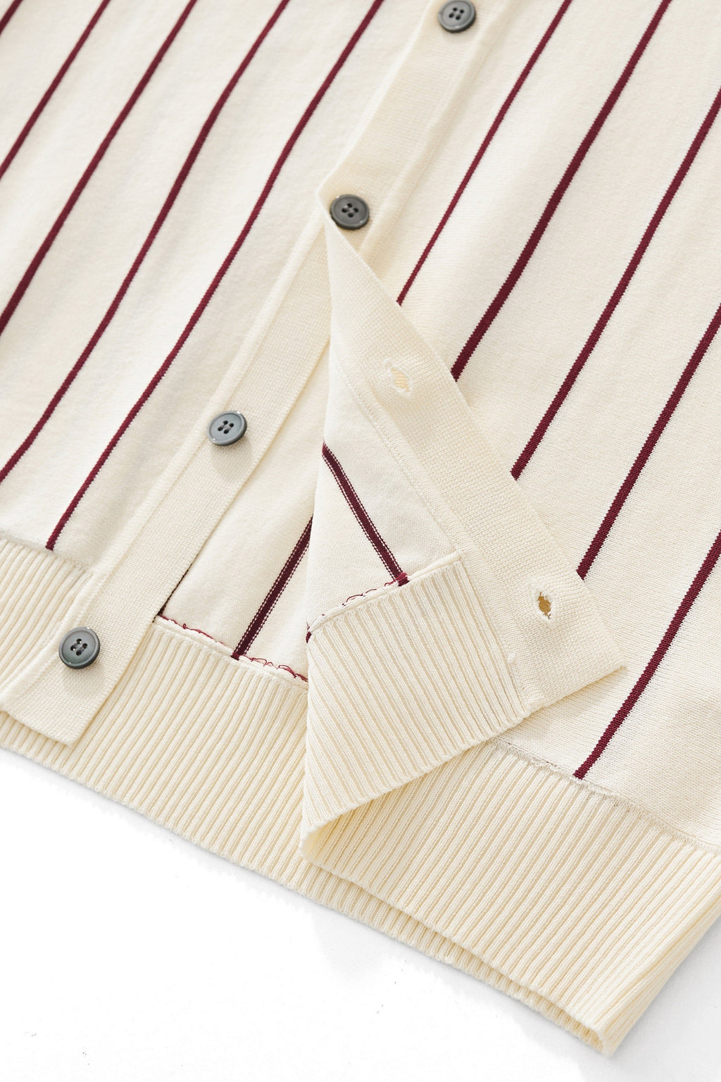 ModStripe Knit Shirt IVORY/WINE - My Men's Shop