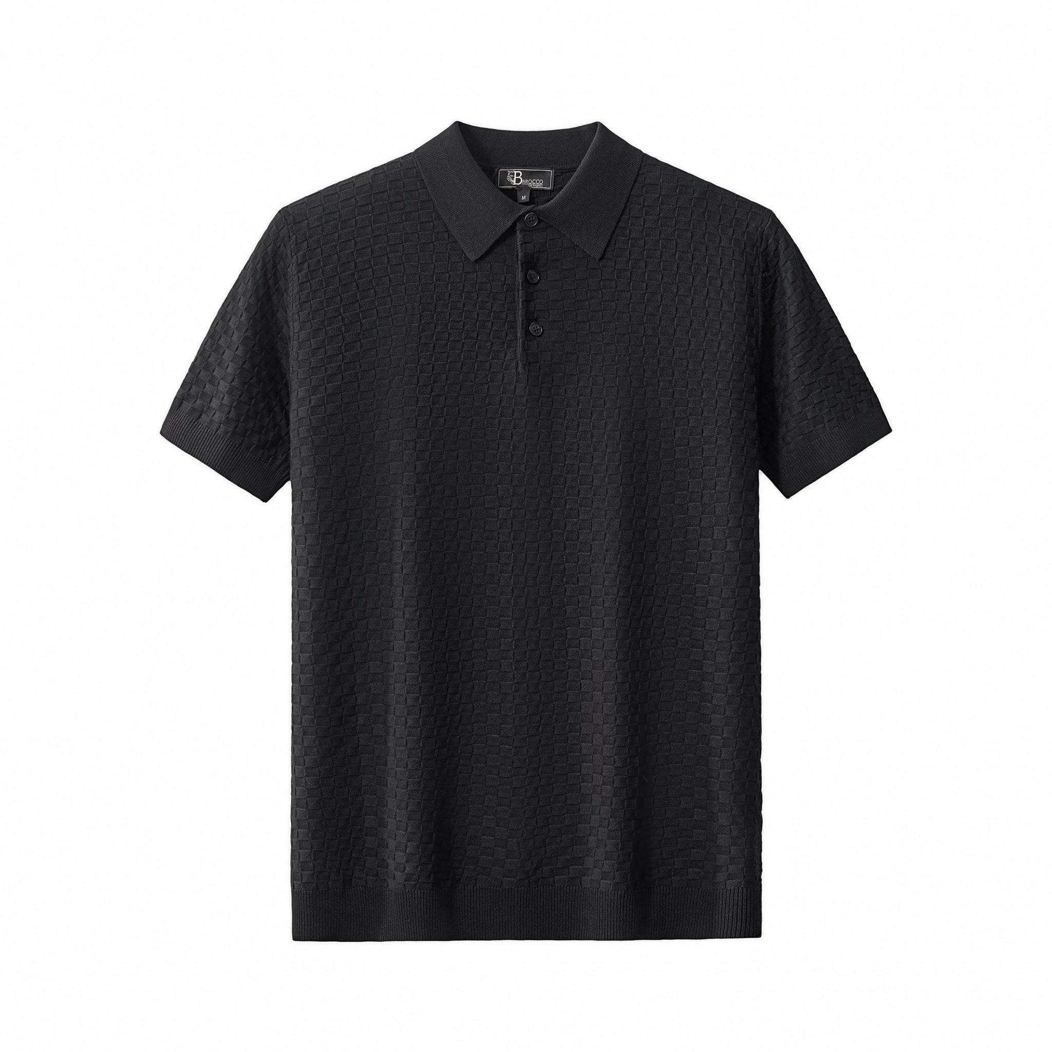 PrimeKnit Button Polo BLACK - My Men's Shop