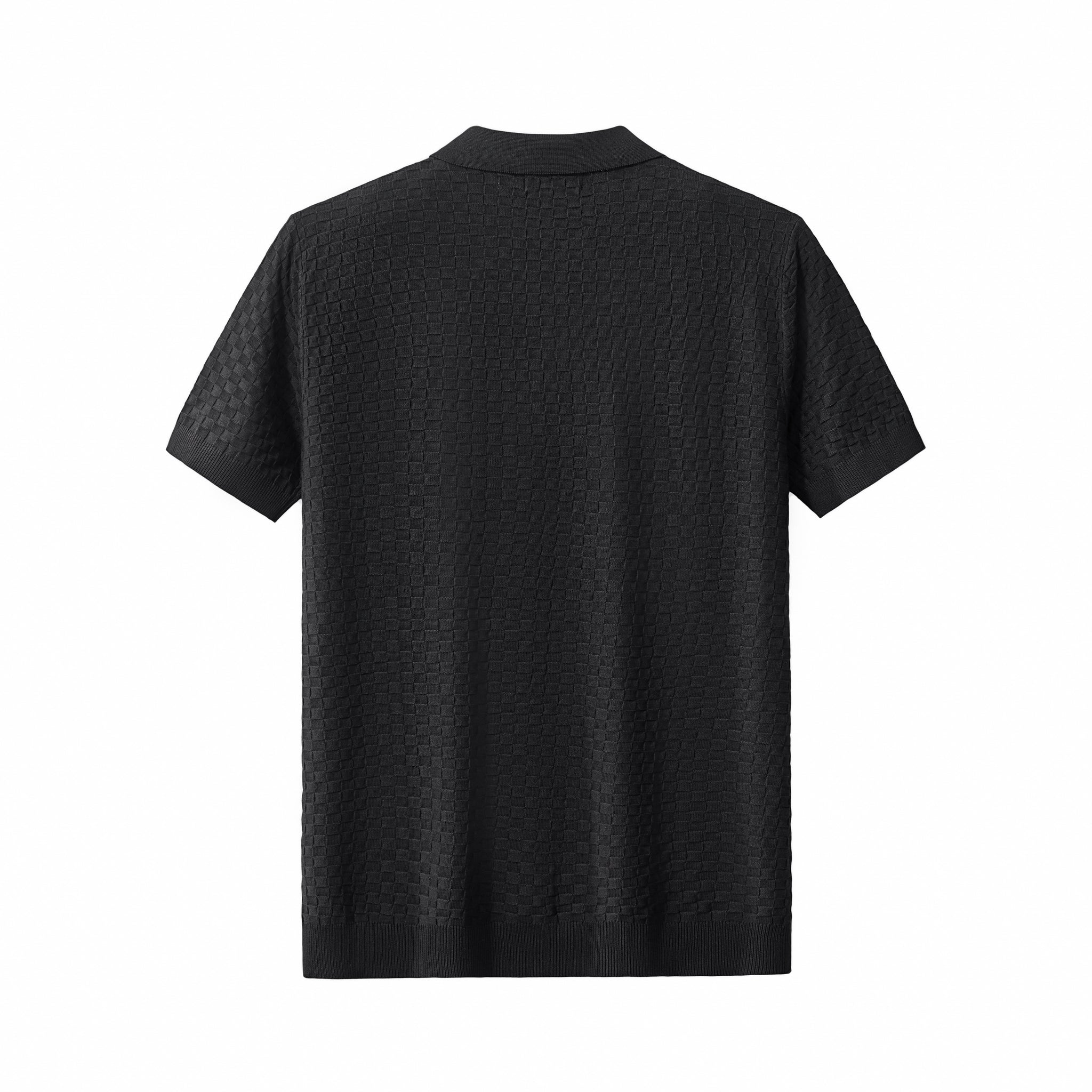 PrimeKnit Button Polo BLACK - My Men's Shop
