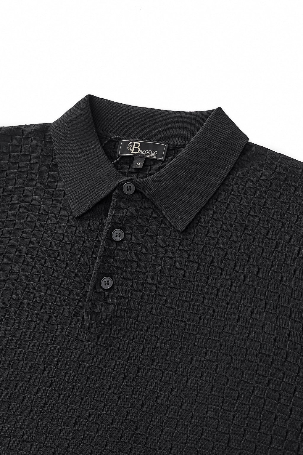 PrimeKnit Button Polo BLACK - My Men's Shop