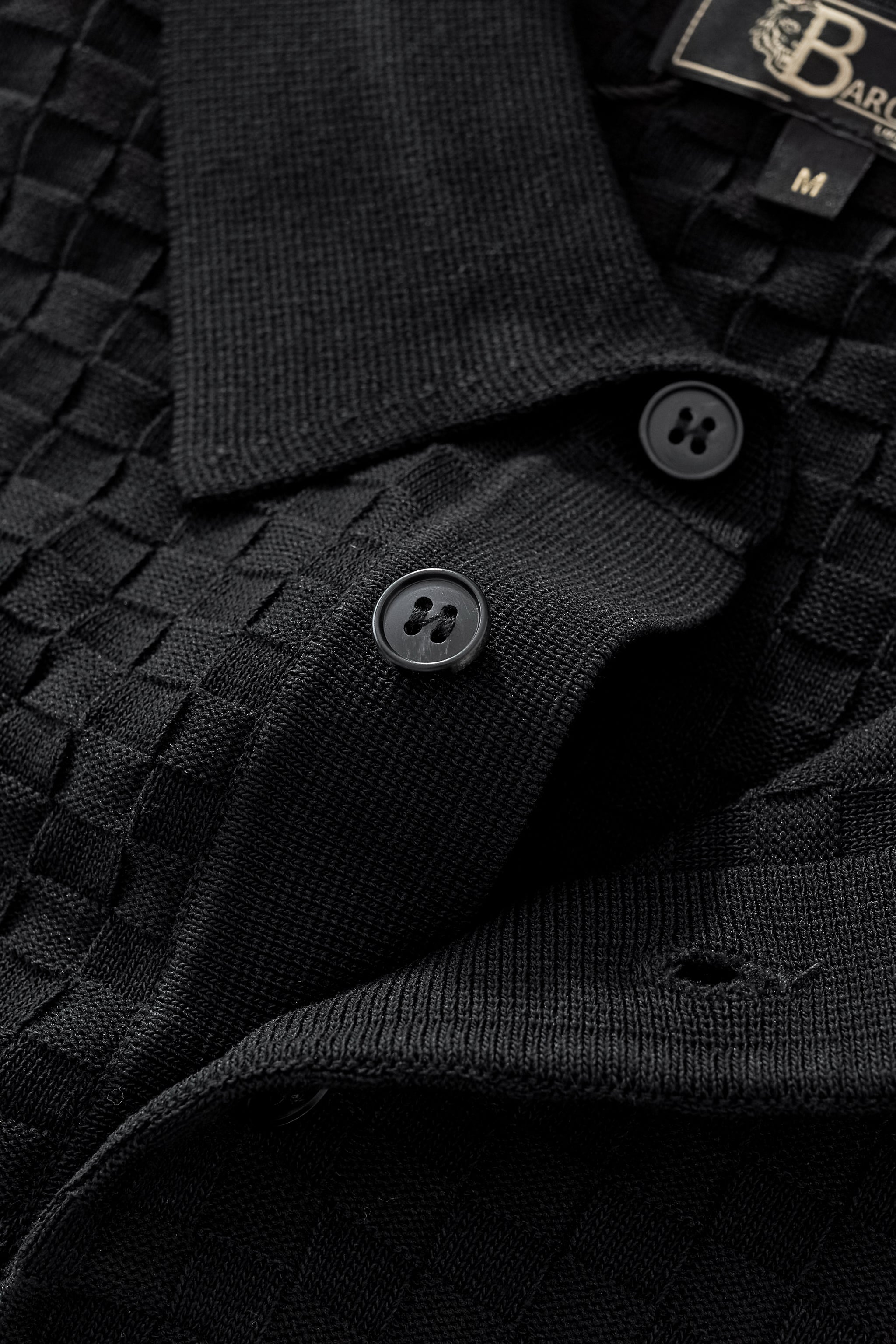 PrimeKnit Button Polo BLACK - My Men's Shop