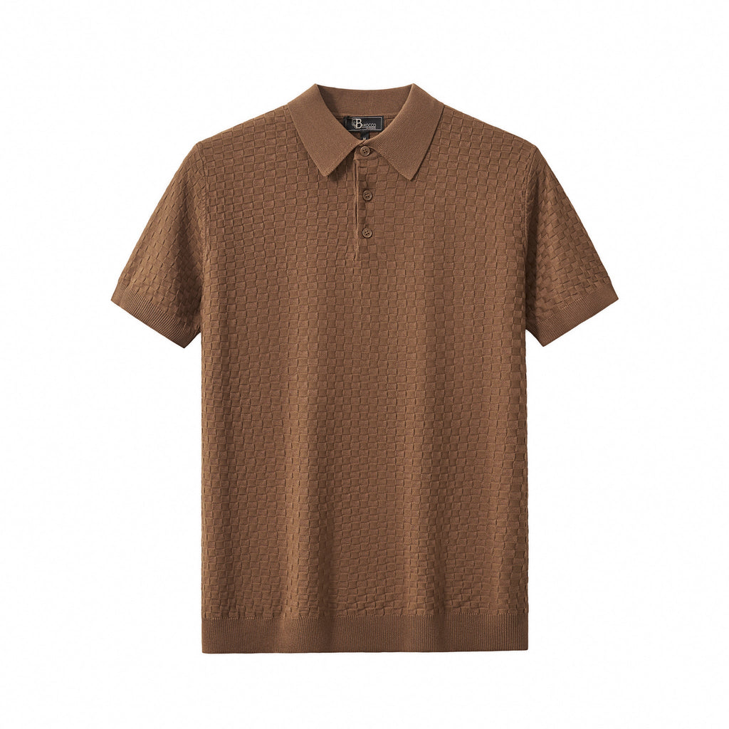 PrimeKnit Button Polo COFFEE - My Men's Shop