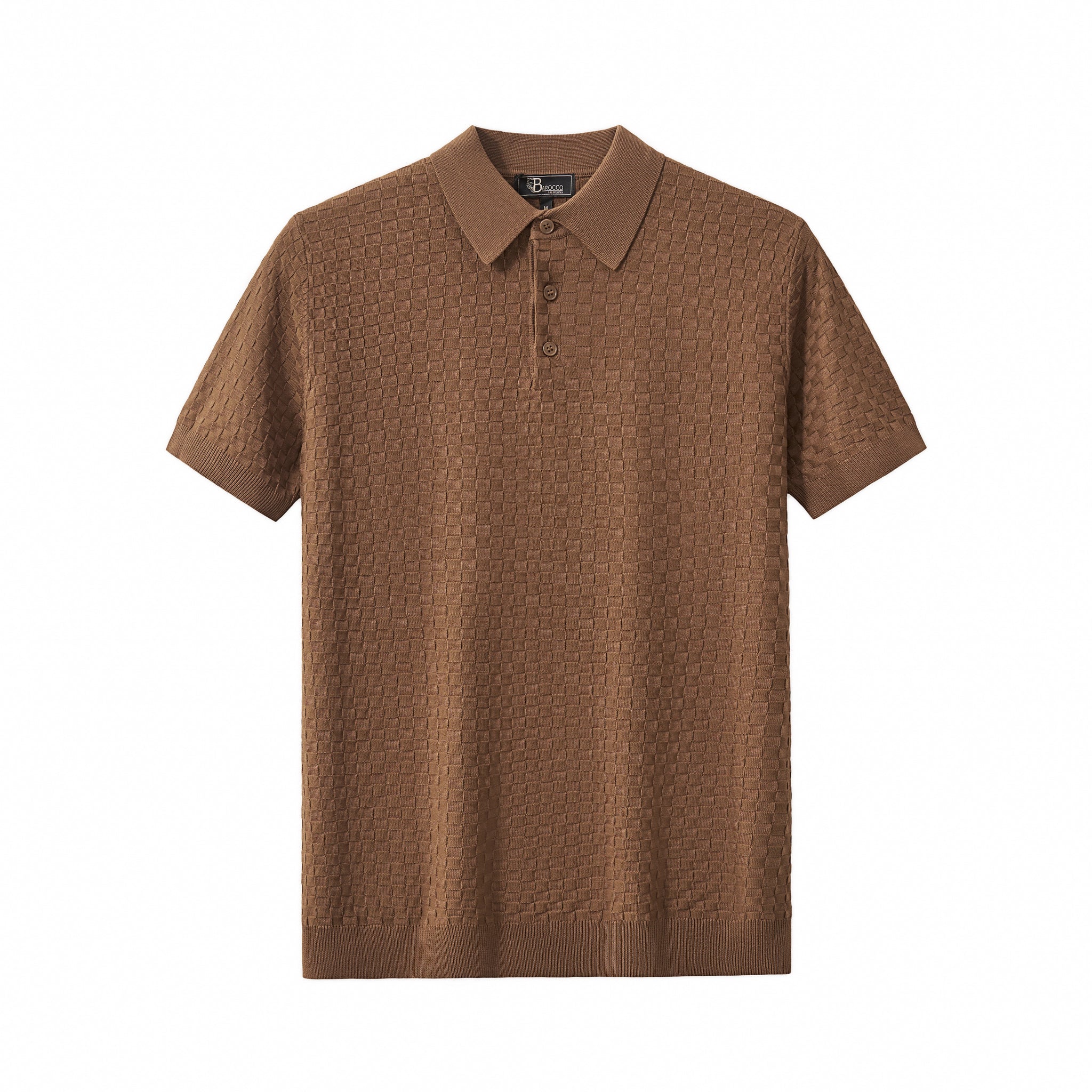 PrimeKnit Button Polo COFFEE - My Men's Shop