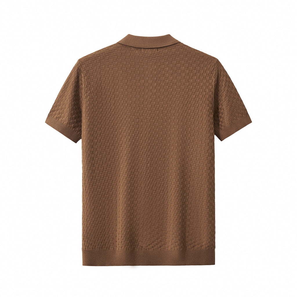 PrimeKnit Button Polo COFFEE - My Men's Shop