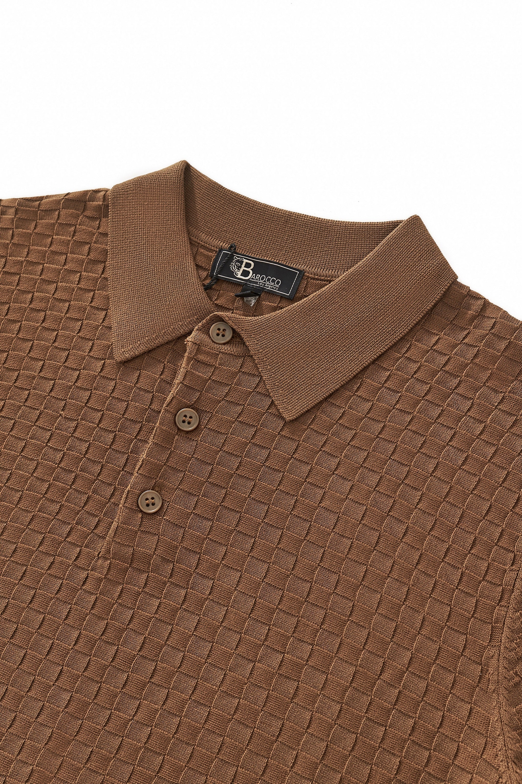 PrimeKnit Button Polo COFFEE - My Men's Shop