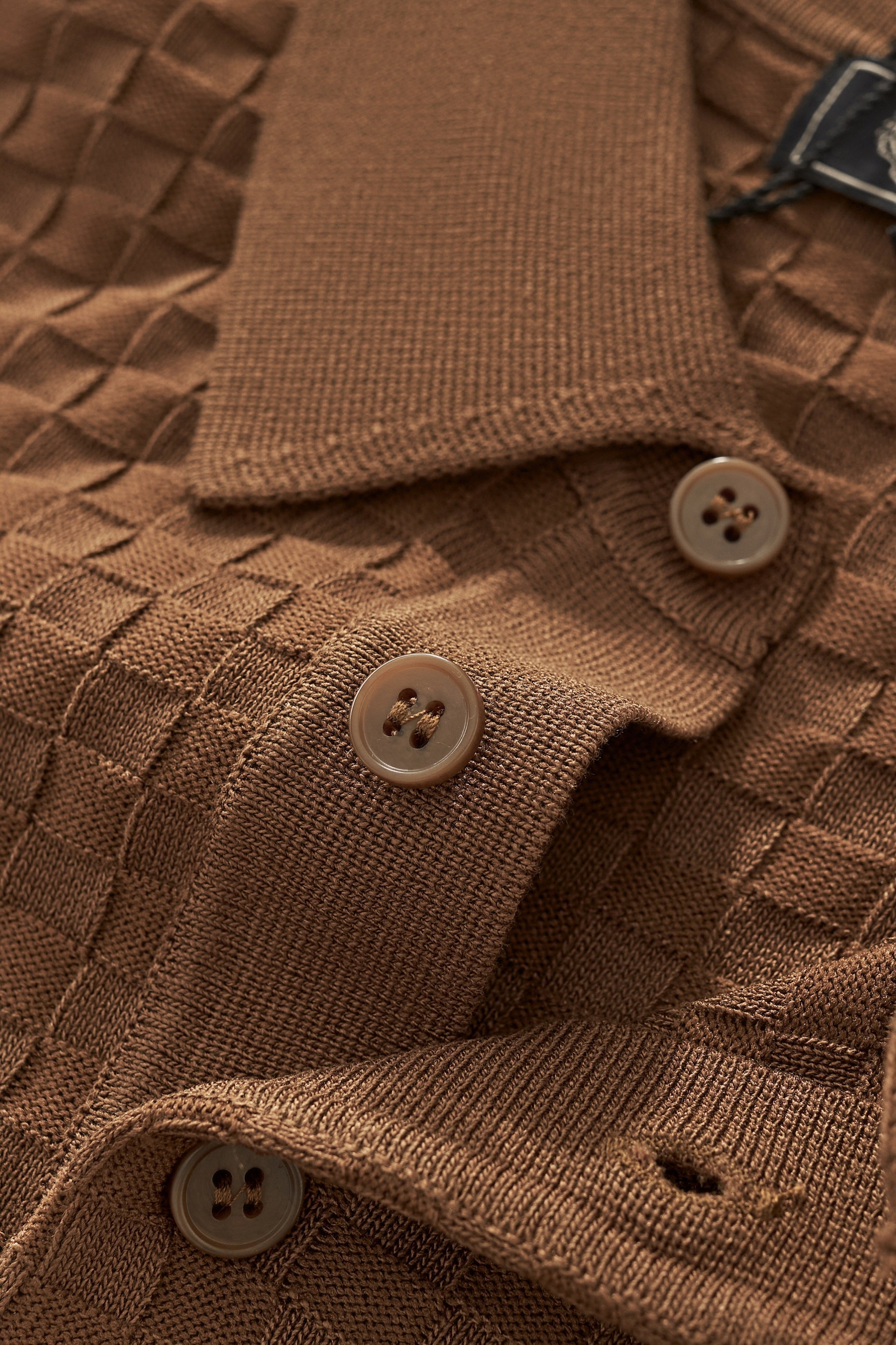 PrimeKnit Button Polo COFFEE - My Men's Shop
