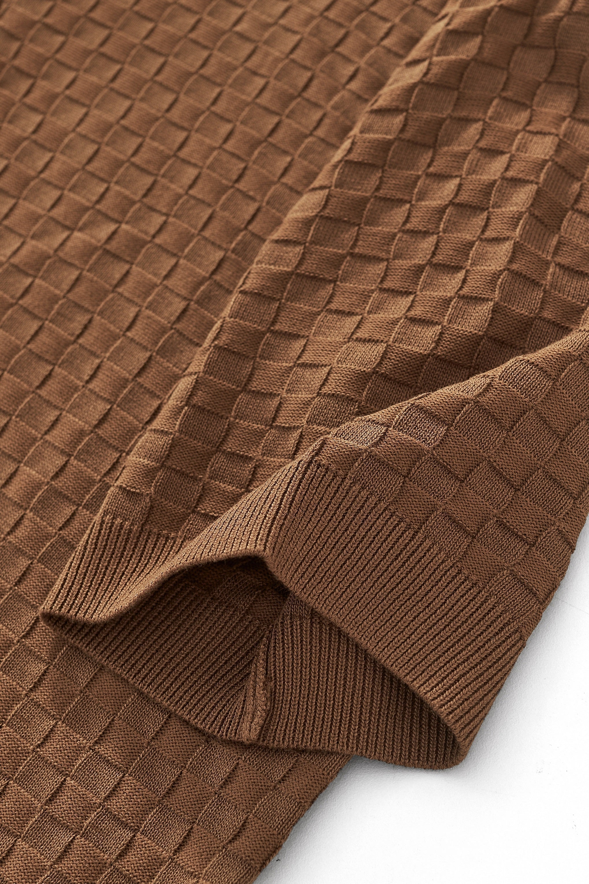 PrimeKnit Button Polo COFFEE - My Men's Shop