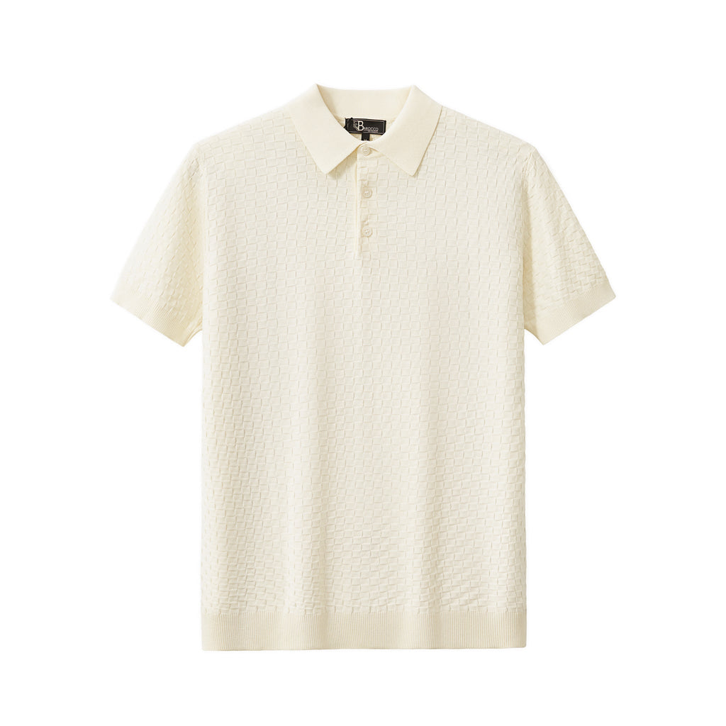 PrimeKnit Button Polo IVORY - My Men's Shop