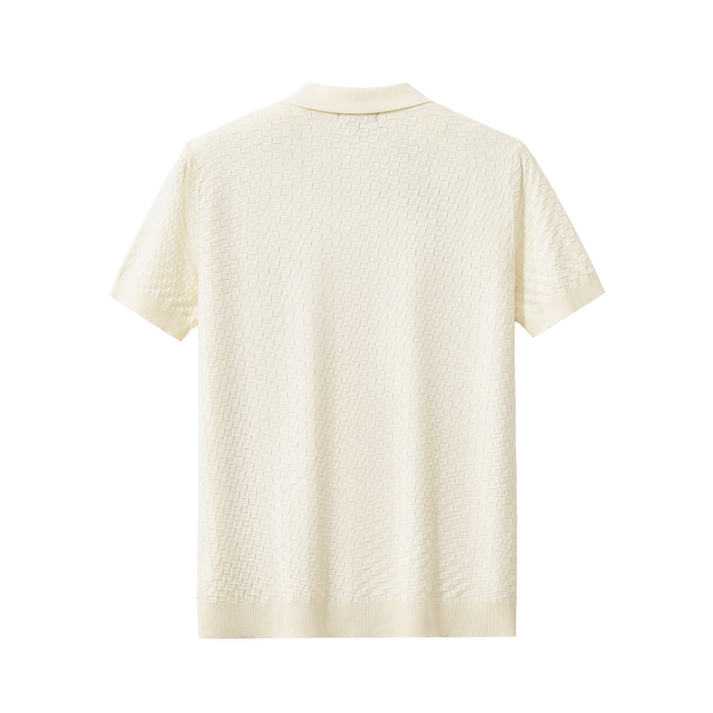 PrimeKnit Button Polo IVORY - My Men's Shop