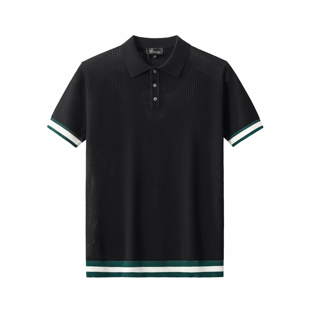 EdgeTrim Mesh Polo BLACK - My Men's Shop