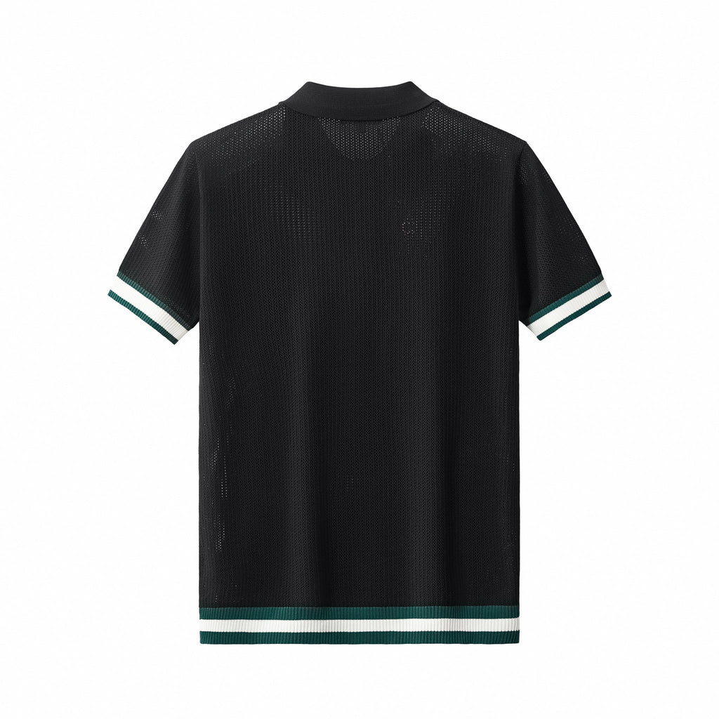 EdgeTrim Mesh Polo BLACK - My Men's Shop