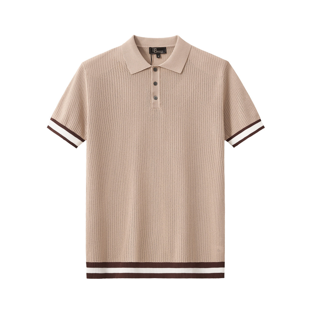 EdgeTrim Mesh Polo KHAKI - My Men's Shop