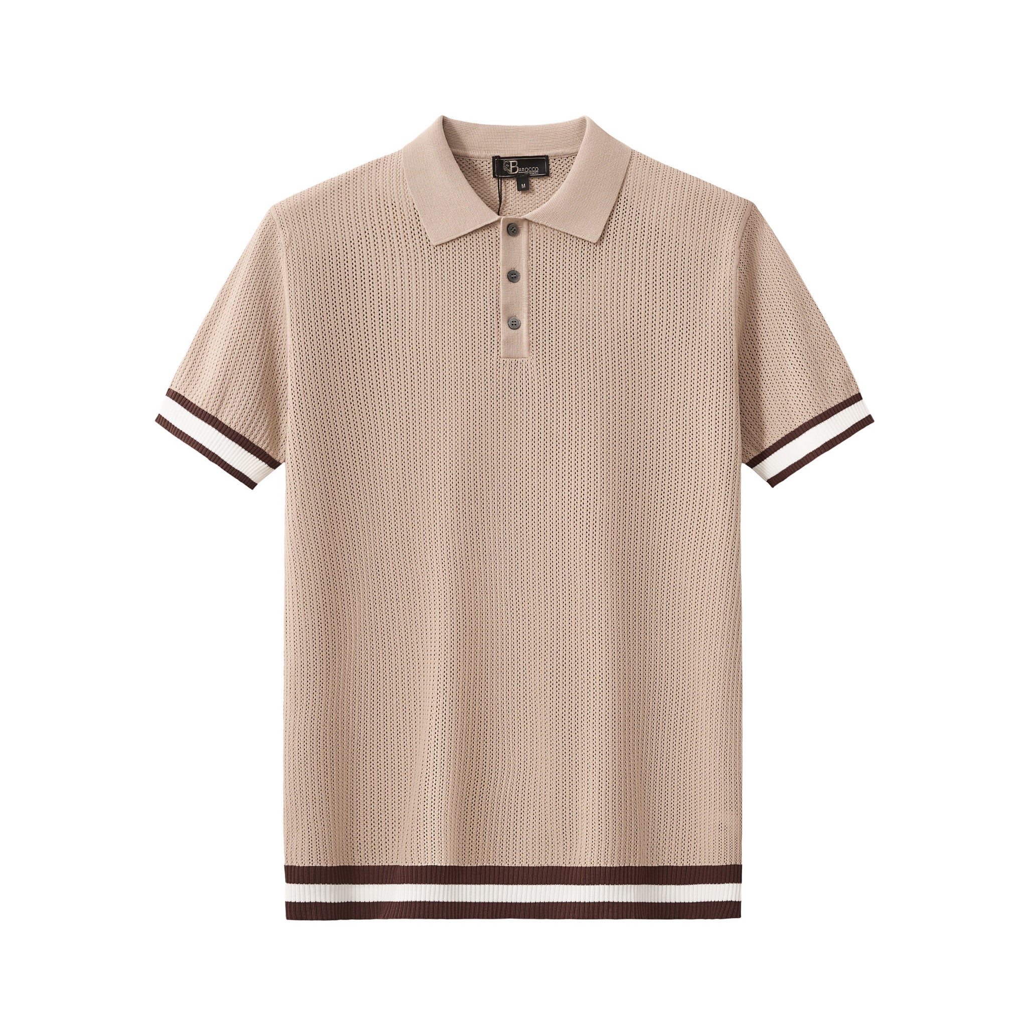 EdgeTrim Mesh Polo KHAKI - My Men's Shop