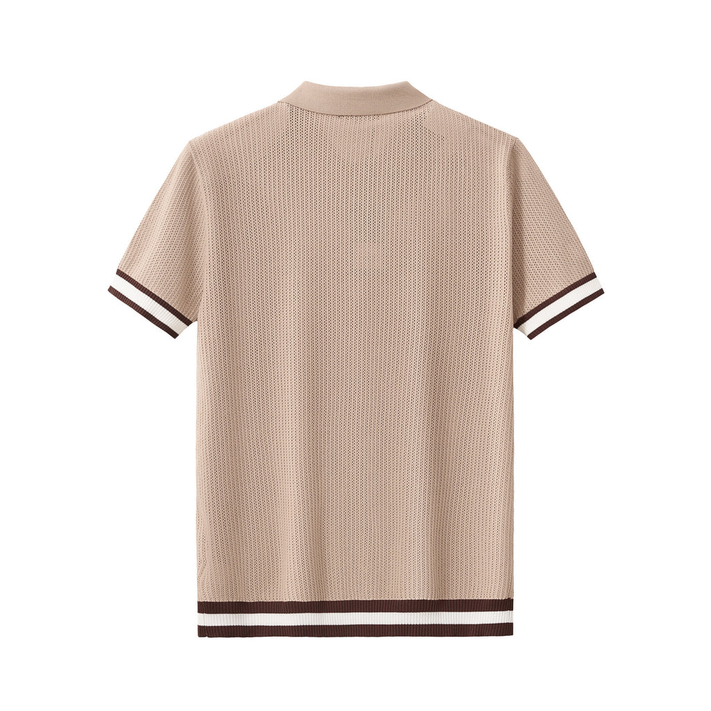 EdgeTrim Mesh Polo KHAKI - My Men's Shop