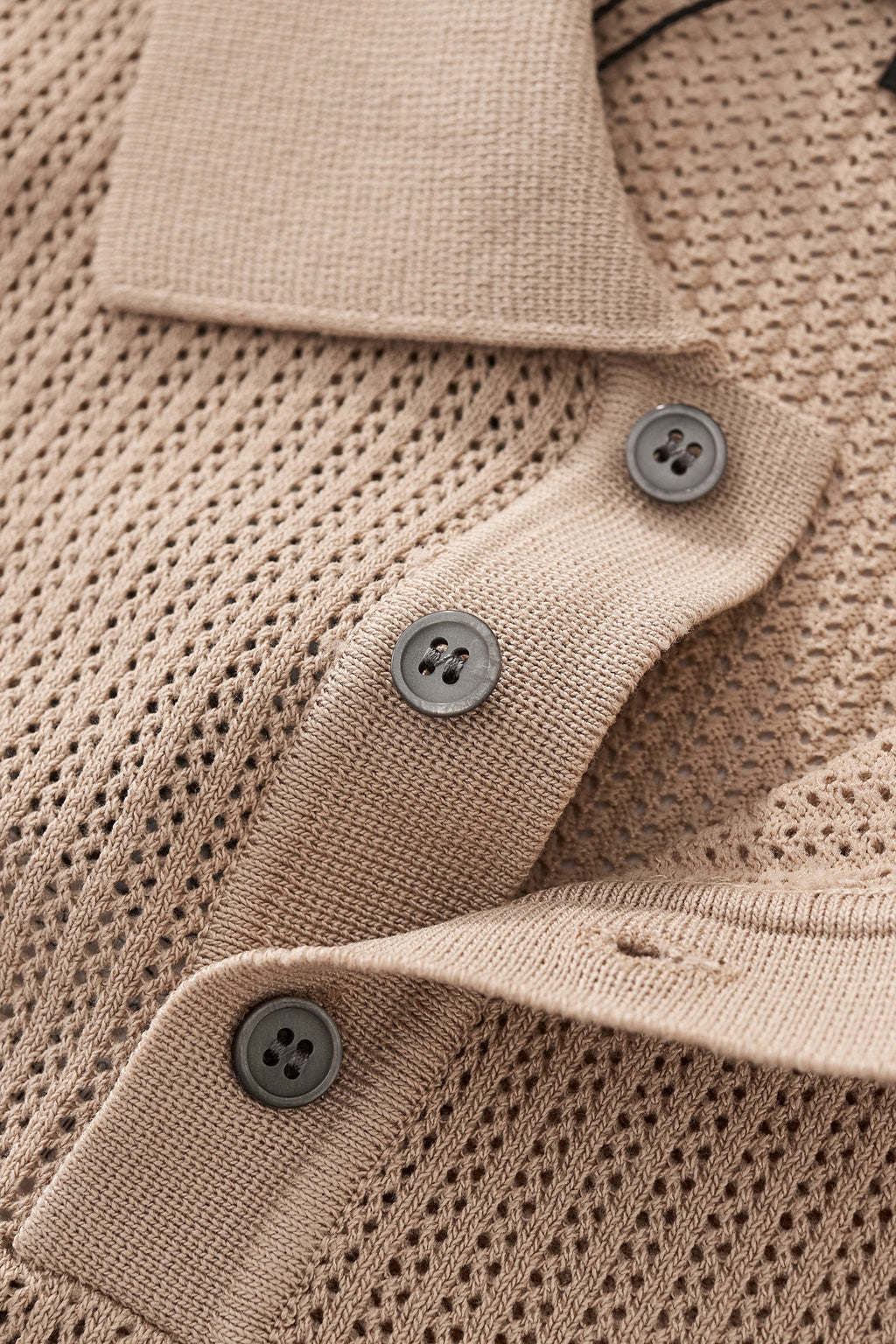 EdgeTrim Mesh Polo KHAKI - My Men's Shop