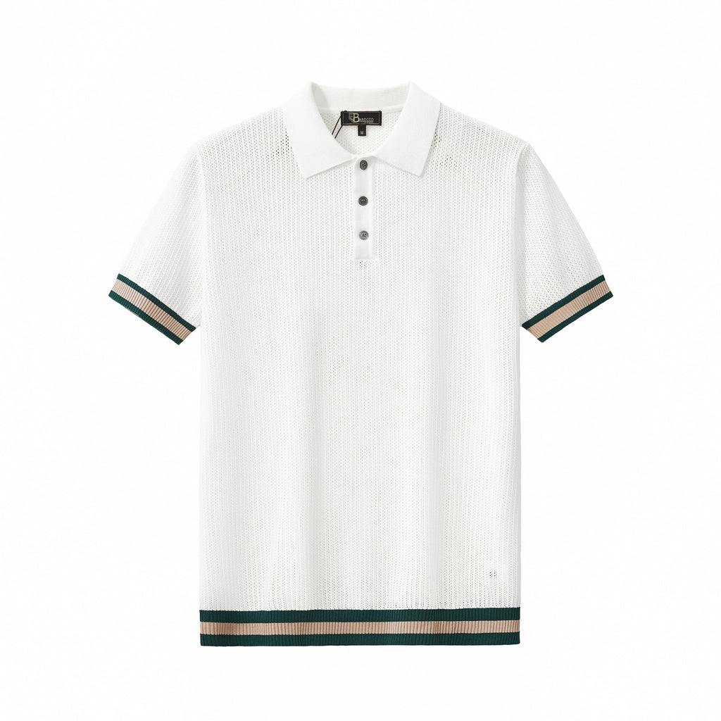 EdgeTrim Mesh Polo WHITE - My Men's Shop