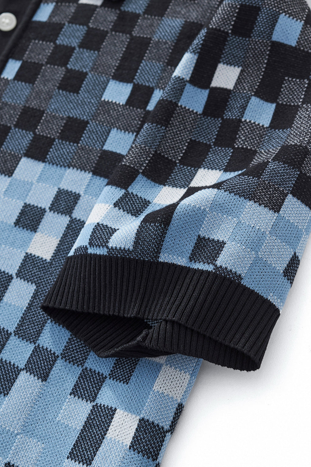Pixel Fade Polo BLACK - My Men's Shop
