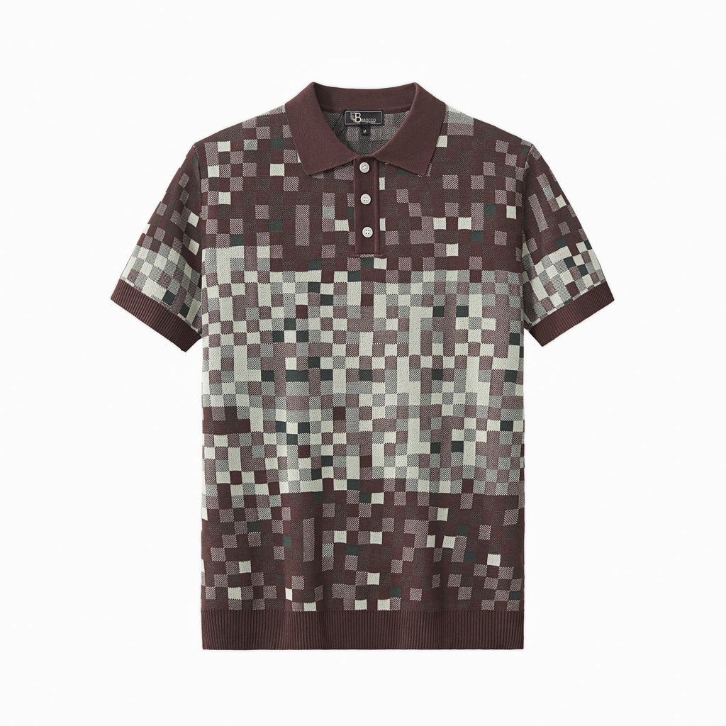 Pixel Fade Polo KHAKI - My Men's Shop