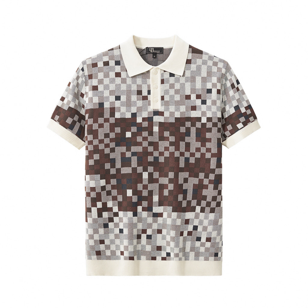 Pixel Fade Polo WHITE - My Men's Shop
