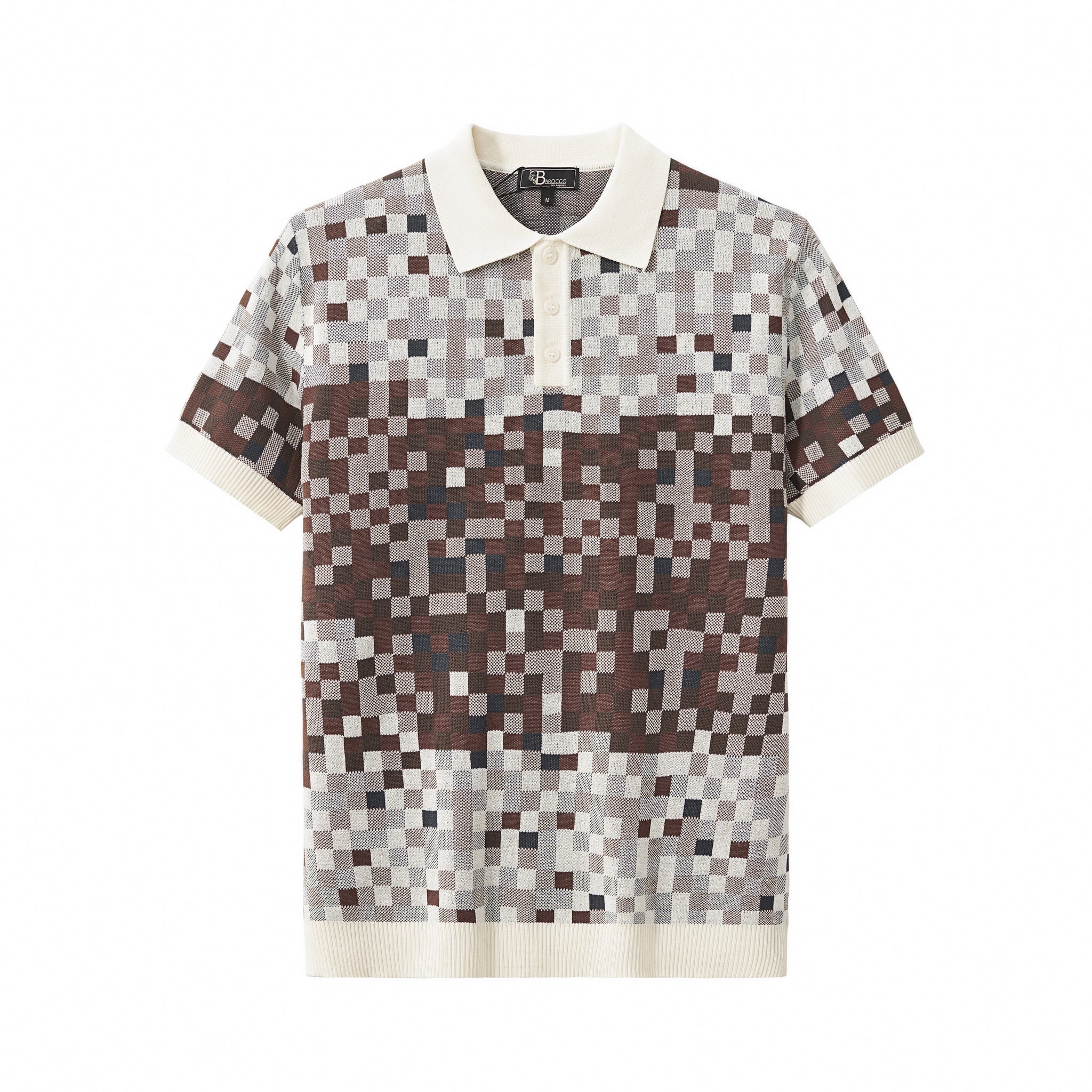 Pixel Fade Polo WHITE - My Men's Shop