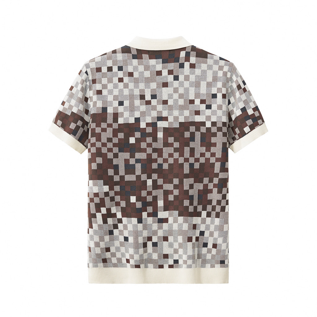 Pixel Fade Polo WHITE - My Men's Shop