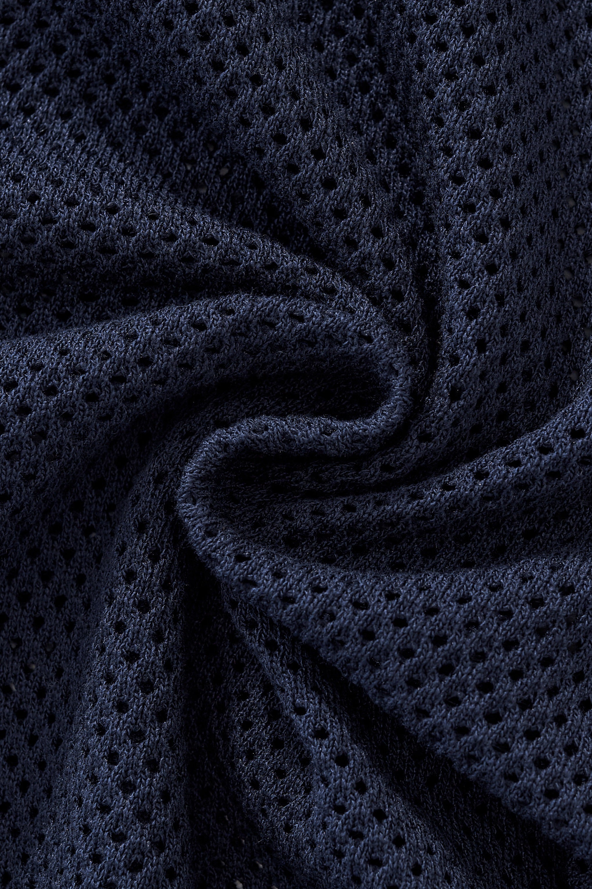 Contrast Trim Mesh Button-Up NAVY - My Men's Shop