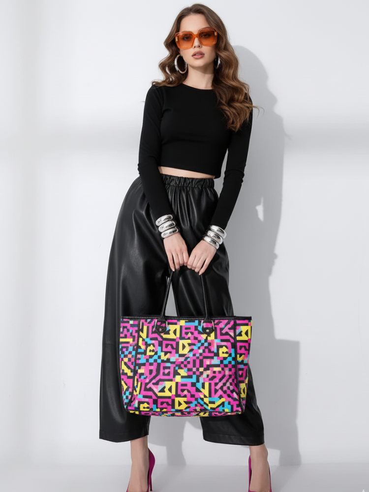 PU Wide-Leg Pants, Wall Street | Women - BYMANYC ® New York - My Men's Shop