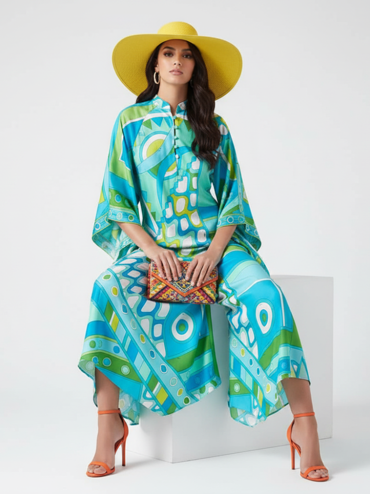 Printed Long Dress, Greenwich Village | Women - BYMANYC ® New York - My Men's Shop