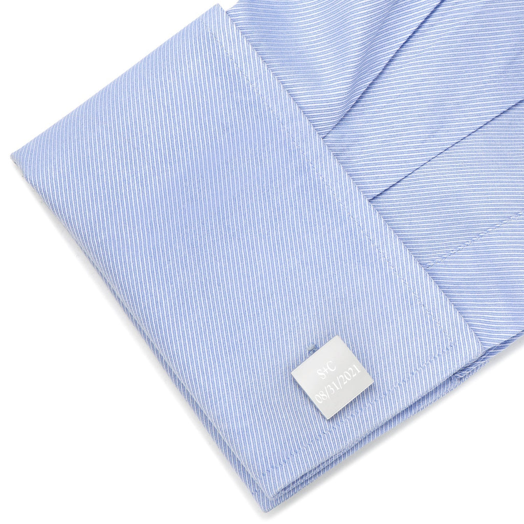 Personalized Wedding Day Engravable Square Cufflinks