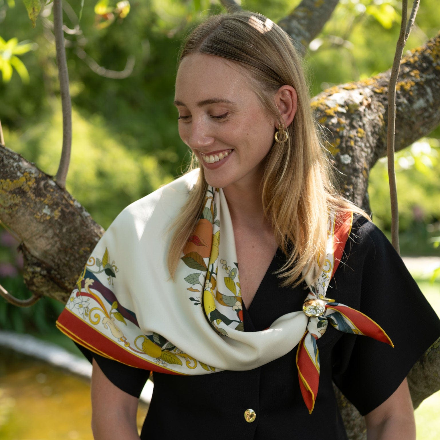 Anthea - Silk Foulard - Ivory - My Men's Shop
