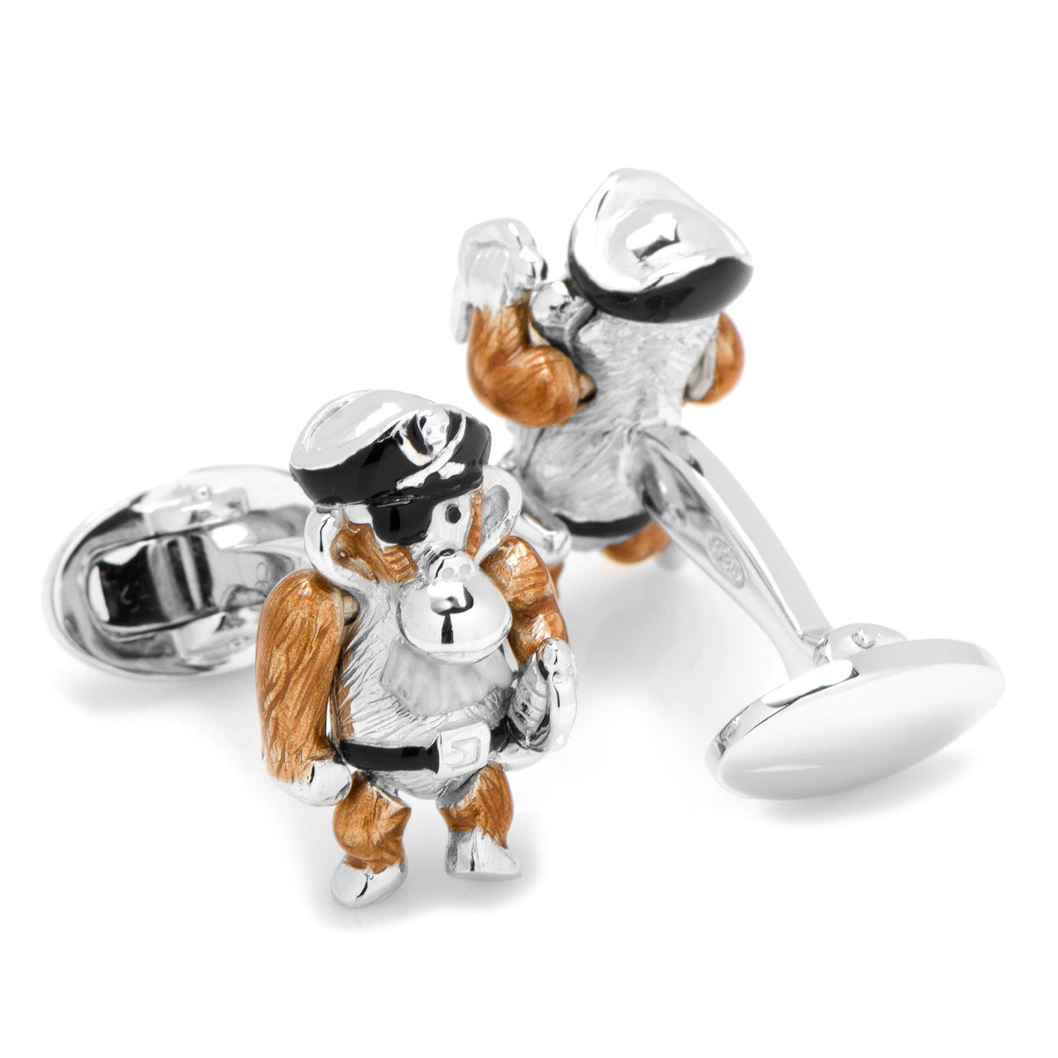 Moving Monkey Pirate with Hat and Sword Cufflinks - My Men's Shop