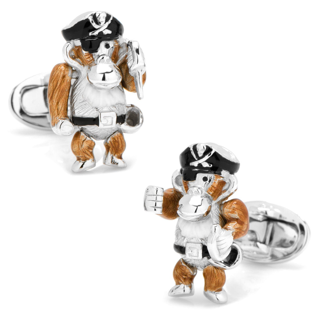 Moving Monkey Pirate with Hat and Sword Cufflinks - My Men's Shop