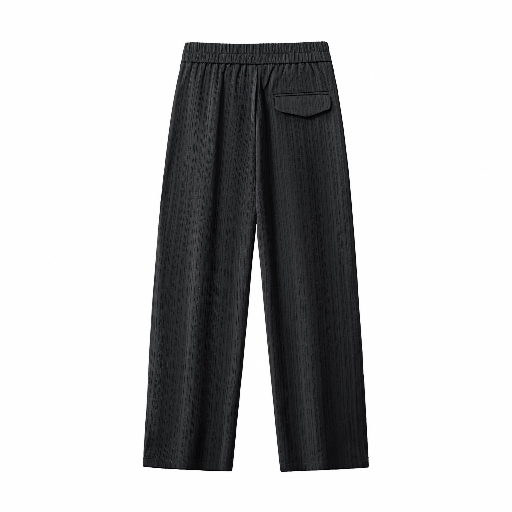 Crinkle Texture Shirt & Pant Set BLACK - My Men's Shop