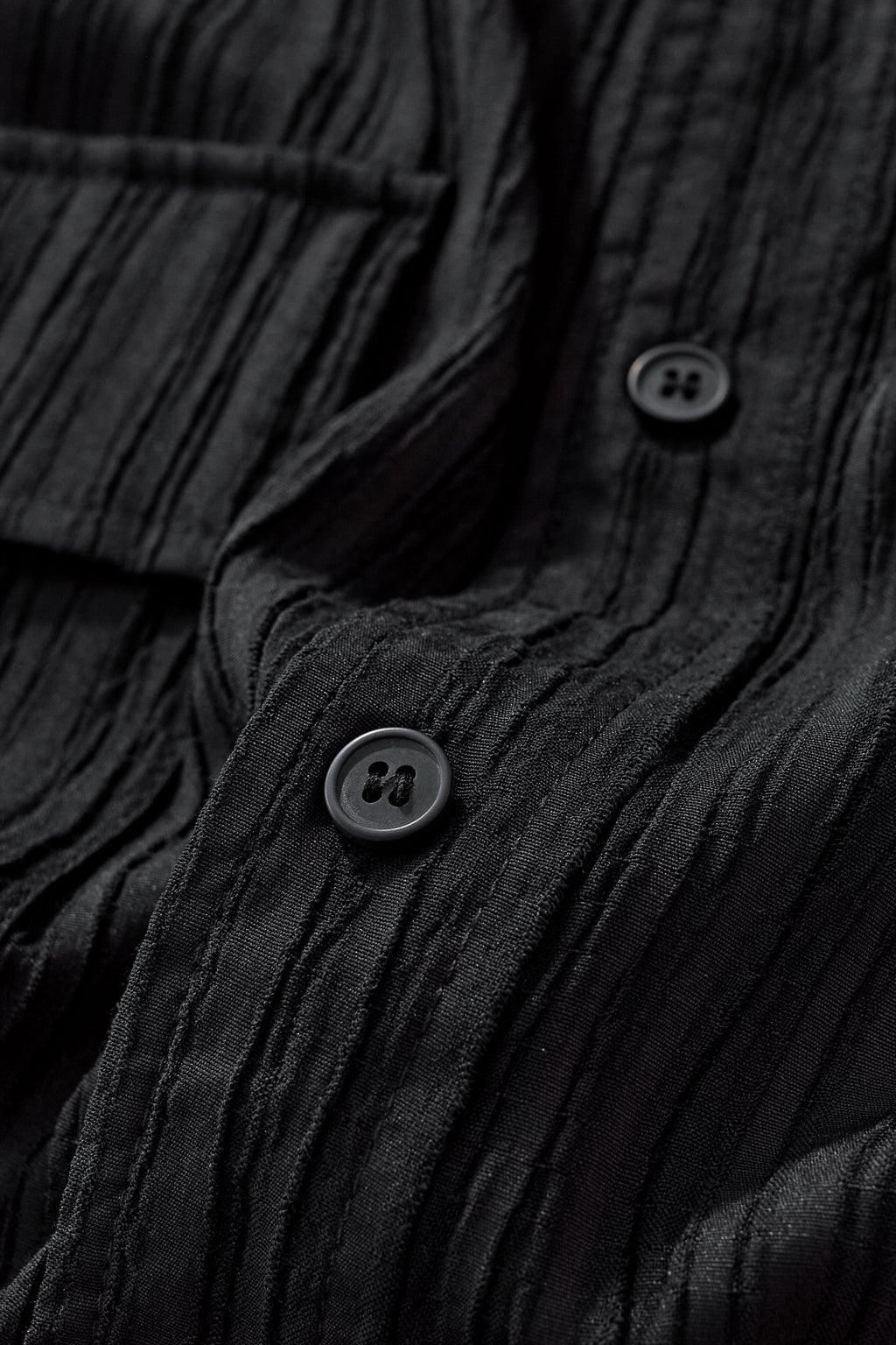 Crinkle Texture Shirt & Pant Set BLACK - My Men's Shop